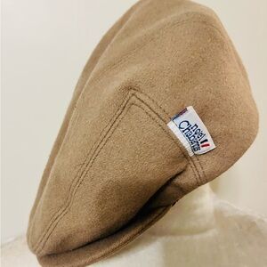 Vintage Noel Chabannes French Wool Blend Flap Cap-Tan -Size Small